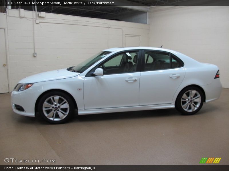 Arctic White / Black/Parchment 2010 Saab 9-3 Aero Sport Sedan