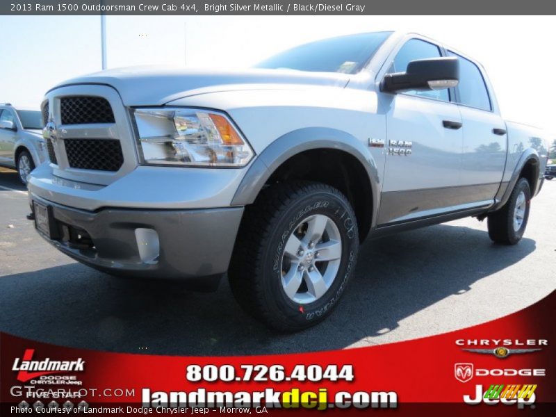 Bright Silver Metallic / Black/Diesel Gray 2013 Ram 1500 Outdoorsman Crew Cab 4x4