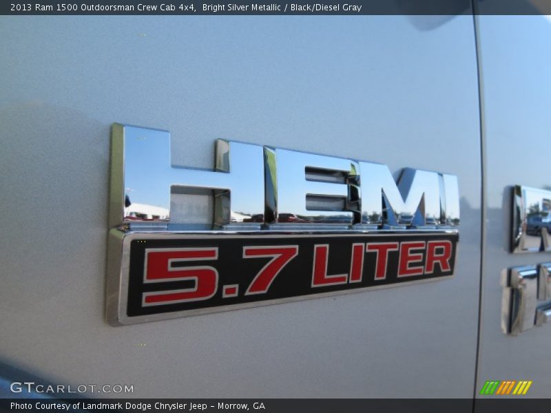 Bright Silver Metallic / Black/Diesel Gray 2013 Ram 1500 Outdoorsman Crew Cab 4x4