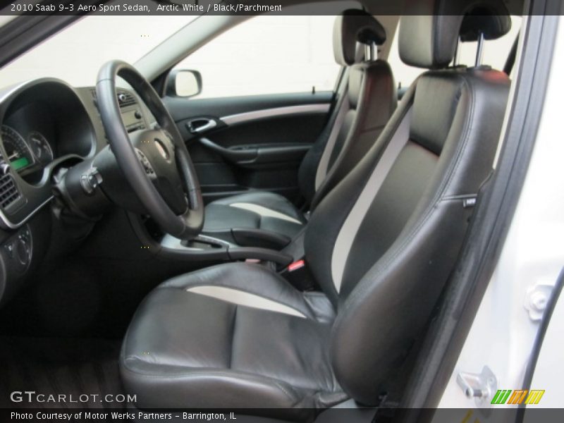 Arctic White / Black/Parchment 2010 Saab 9-3 Aero Sport Sedan