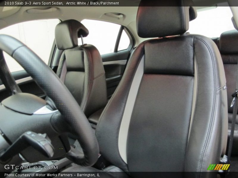 Arctic White / Black/Parchment 2010 Saab 9-3 Aero Sport Sedan
