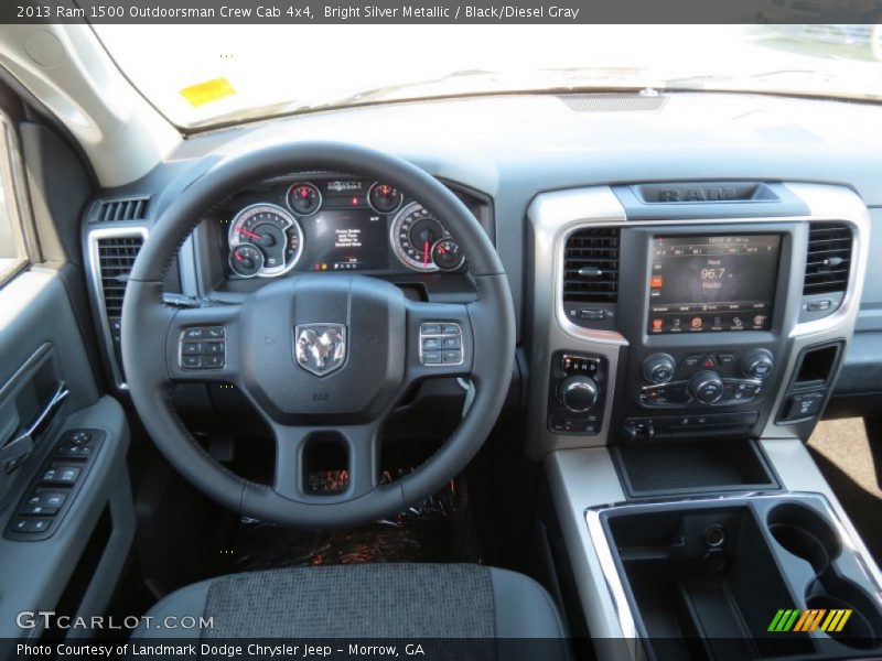 Bright Silver Metallic / Black/Diesel Gray 2013 Ram 1500 Outdoorsman Crew Cab 4x4