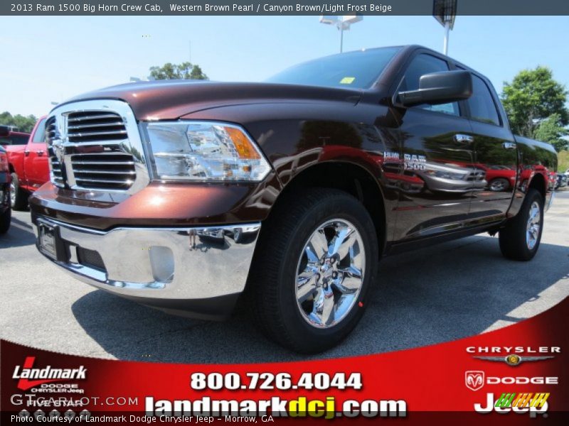 Western Brown Pearl / Canyon Brown/Light Frost Beige 2013 Ram 1500 Big Horn Crew Cab