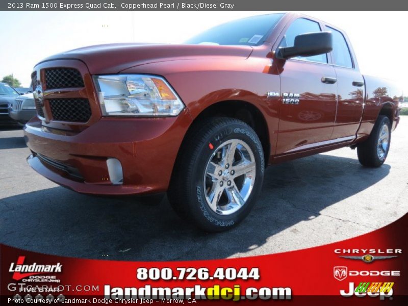 Copperhead Pearl / Black/Diesel Gray 2013 Ram 1500 Express Quad Cab
