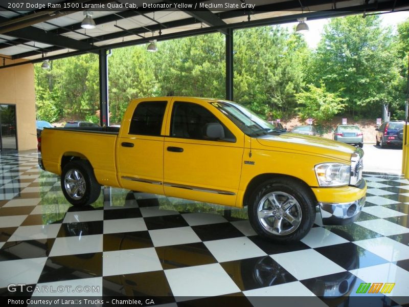 Detonator Yellow / Medium Slate Gray 2007 Dodge Ram 1500 Laramie Quad Cab
