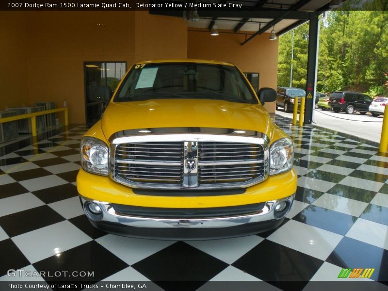 Detonator Yellow / Medium Slate Gray 2007 Dodge Ram 1500 Laramie Quad Cab