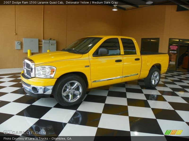 Detonator Yellow / Medium Slate Gray 2007 Dodge Ram 1500 Laramie Quad Cab