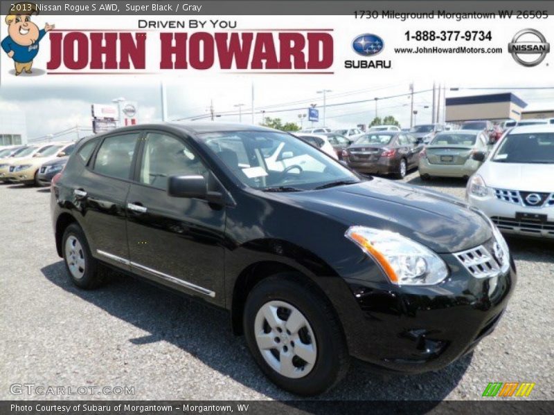 Super Black / Gray 2013 Nissan Rogue S AWD