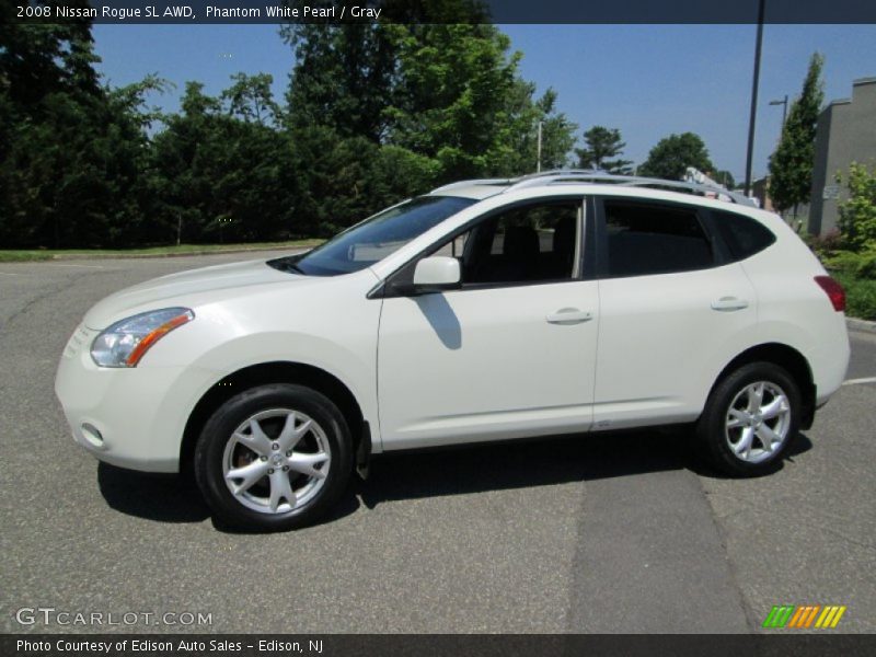 Phantom White Pearl / Gray 2008 Nissan Rogue SL AWD