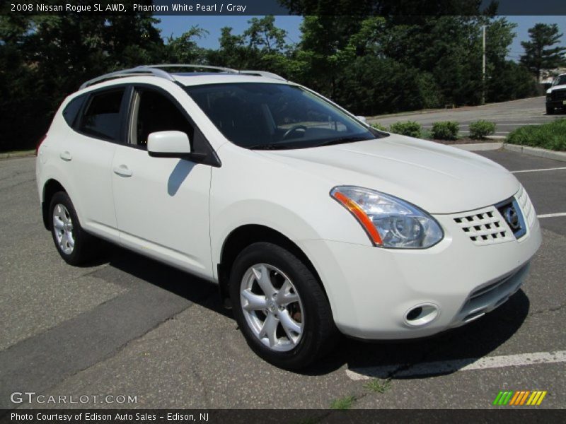 Phantom White Pearl / Gray 2008 Nissan Rogue SL AWD