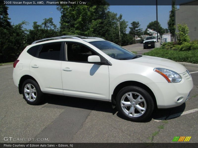 Phantom White Pearl / Gray 2008 Nissan Rogue SL AWD
