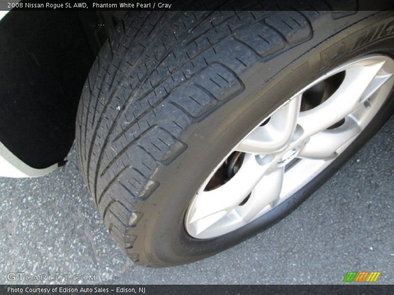 Phantom White Pearl / Gray 2008 Nissan Rogue SL AWD