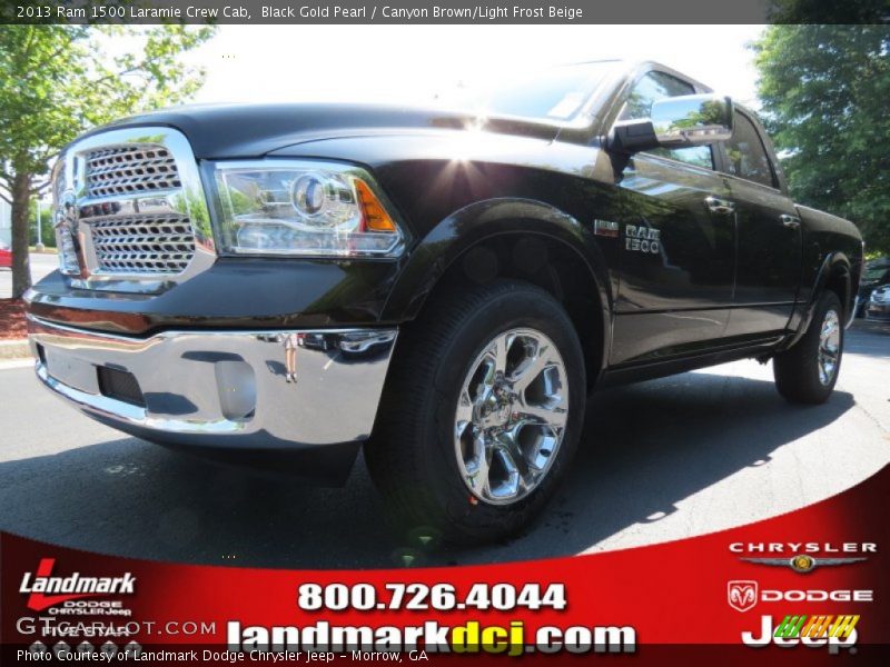 Black Gold Pearl / Canyon Brown/Light Frost Beige 2013 Ram 1500 Laramie Crew Cab