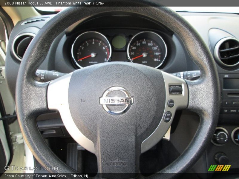 Phantom White Pearl / Gray 2008 Nissan Rogue SL AWD