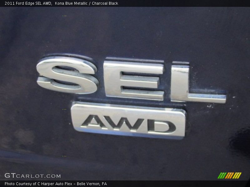 Kona Blue Metallic / Charcoal Black 2011 Ford Edge SEL AWD