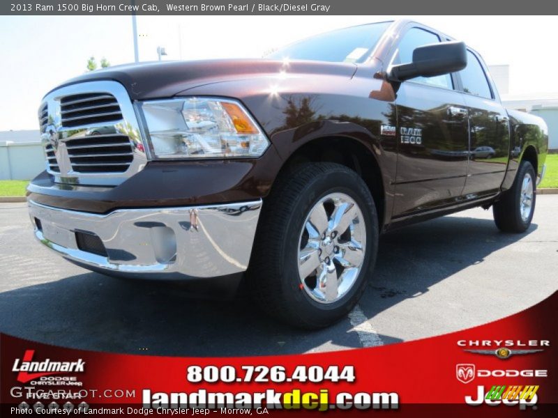 Western Brown Pearl / Black/Diesel Gray 2013 Ram 1500 Big Horn Crew Cab