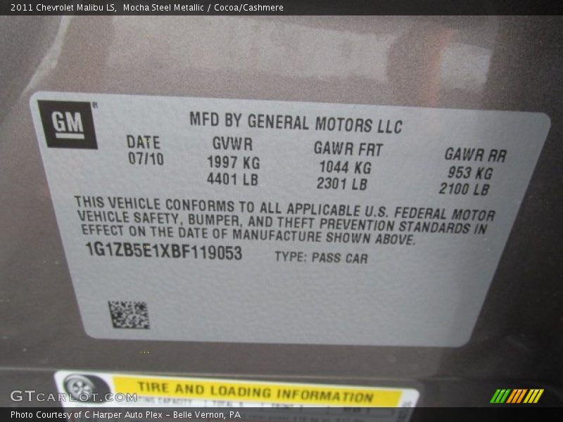 Mocha Steel Metallic / Cocoa/Cashmere 2011 Chevrolet Malibu LS
