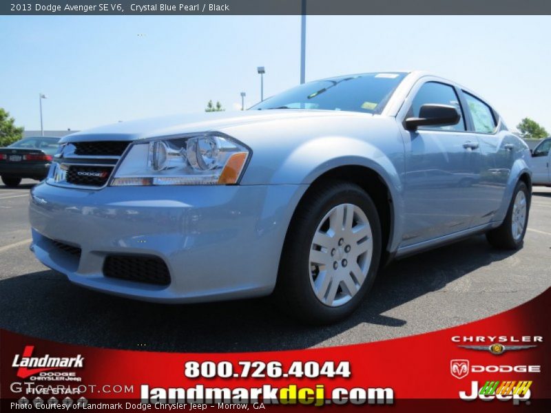 Crystal Blue Pearl / Black 2013 Dodge Avenger SE V6