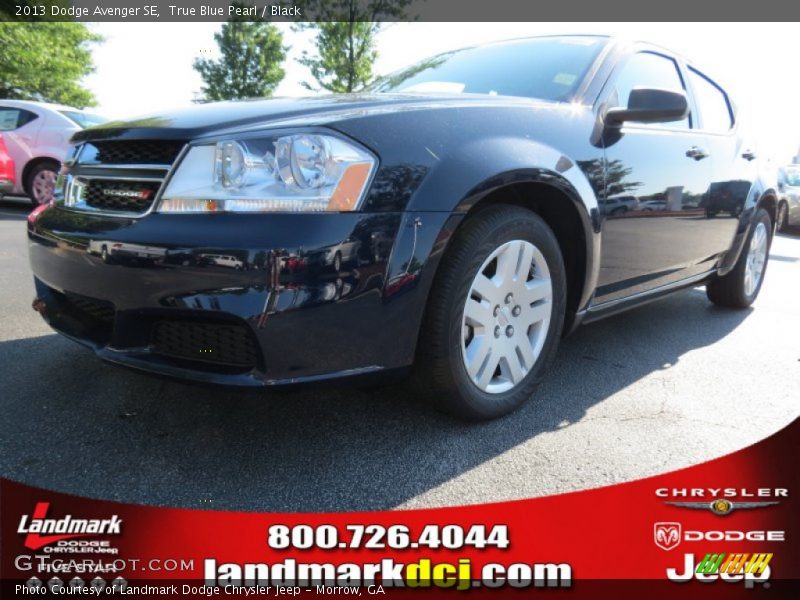 True Blue Pearl / Black 2013 Dodge Avenger SE