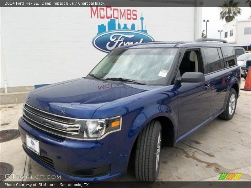 Deep Impact Blue / Charcoal Black 2014 Ford Flex SE