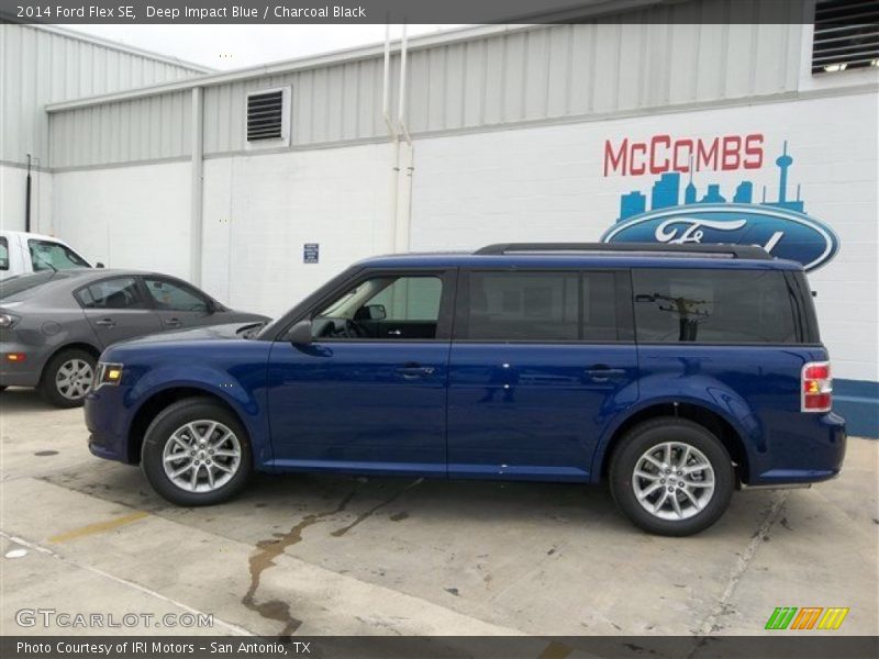 Deep Impact Blue / Charcoal Black 2014 Ford Flex SE