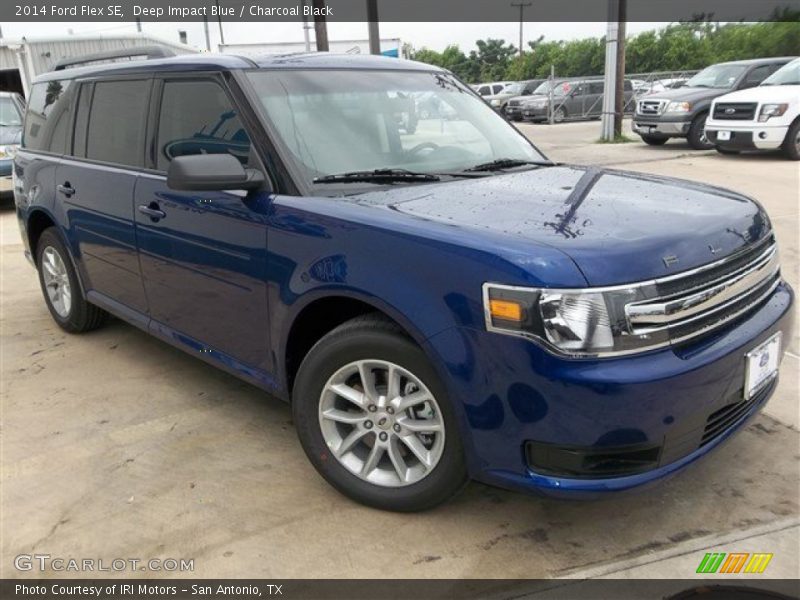 Deep Impact Blue / Charcoal Black 2014 Ford Flex SE