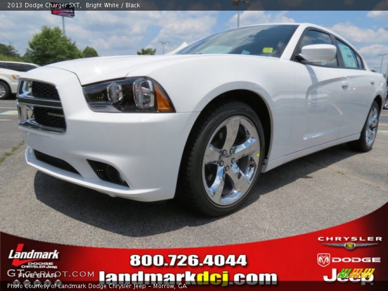 Bright White / Black 2013 Dodge Charger SXT