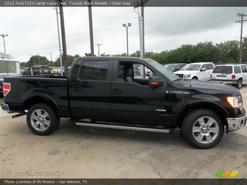Tuxedo Black Metallic / Steel Gray 2013 Ford F150 Lariat SuperCrew