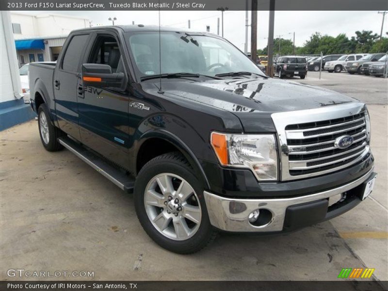 Tuxedo Black Metallic / Steel Gray 2013 Ford F150 Lariat SuperCrew