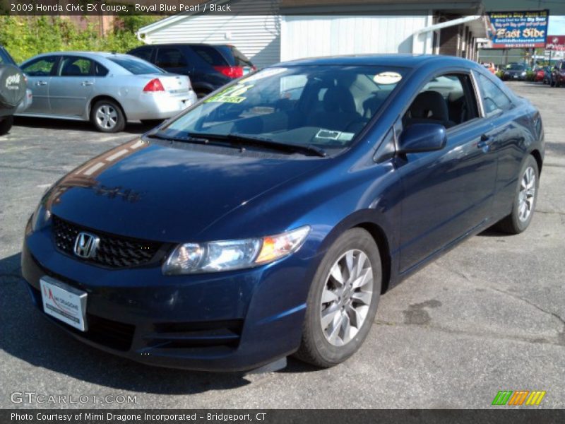 Royal Blue Pearl / Black 2009 Honda Civic EX Coupe