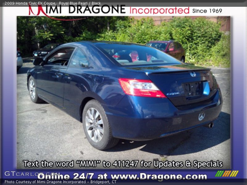 Royal Blue Pearl / Black 2009 Honda Civic EX Coupe