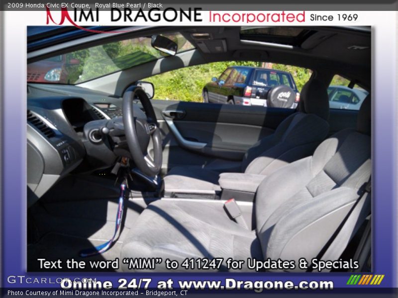 Royal Blue Pearl / Black 2009 Honda Civic EX Coupe