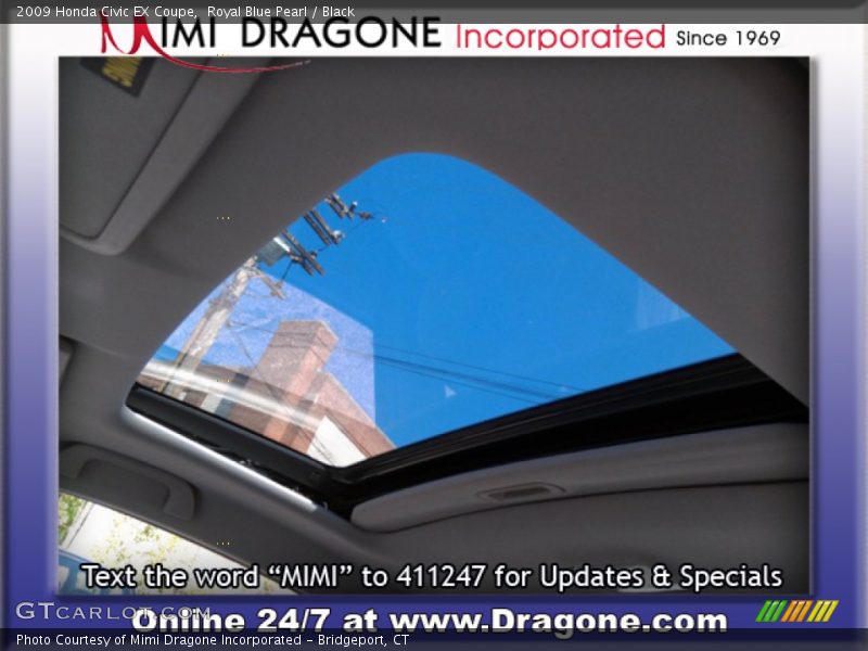 Royal Blue Pearl / Black 2009 Honda Civic EX Coupe