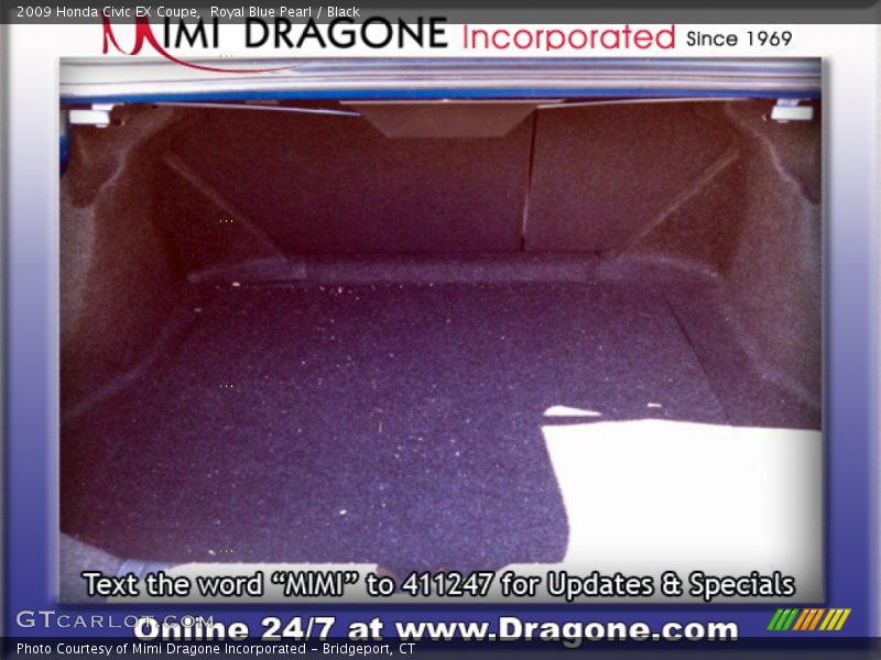 Royal Blue Pearl / Black 2009 Honda Civic EX Coupe