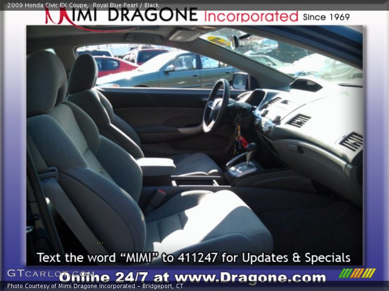Royal Blue Pearl / Black 2009 Honda Civic EX Coupe