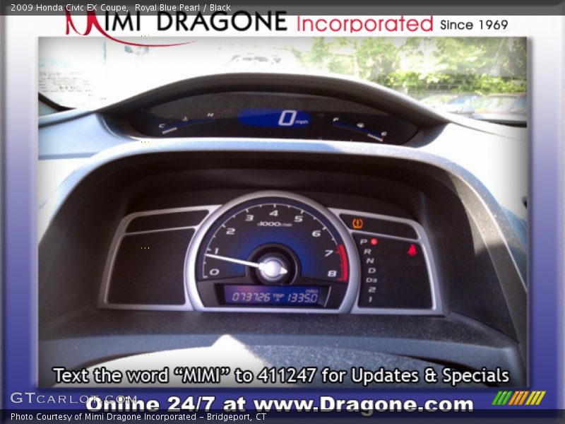 Royal Blue Pearl / Black 2009 Honda Civic EX Coupe