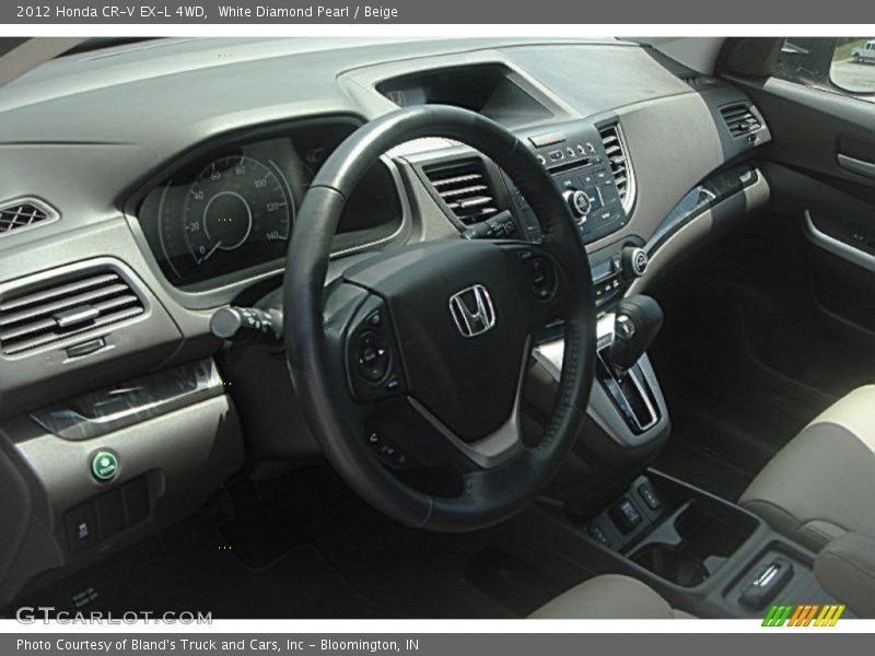 White Diamond Pearl / Beige 2012 Honda CR-V EX-L 4WD