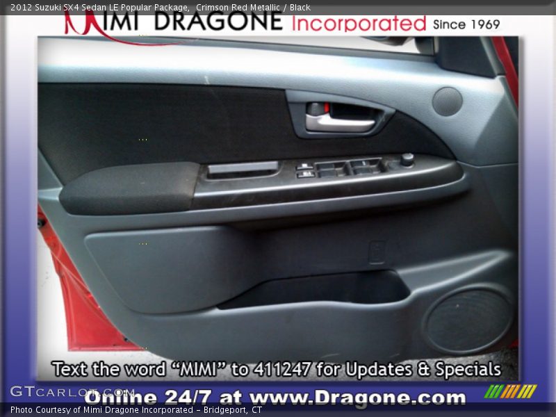 Crimson Red Metallic / Black 2012 Suzuki SX4 Sedan LE Popular Package