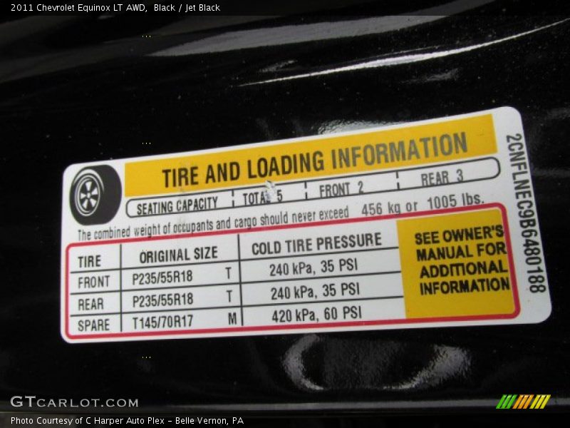 Black / Jet Black 2011 Chevrolet Equinox LT AWD