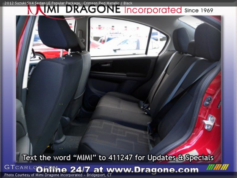 Crimson Red Metallic / Black 2012 Suzuki SX4 Sedan LE Popular Package