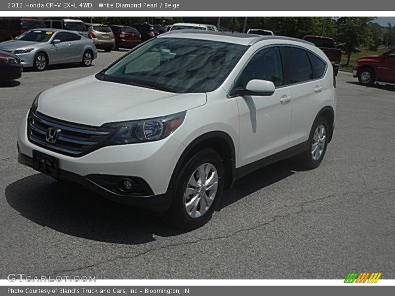 White Diamond Pearl / Beige 2012 Honda CR-V EX-L 4WD