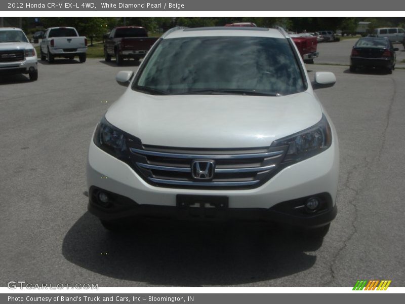 White Diamond Pearl / Beige 2012 Honda CR-V EX-L 4WD