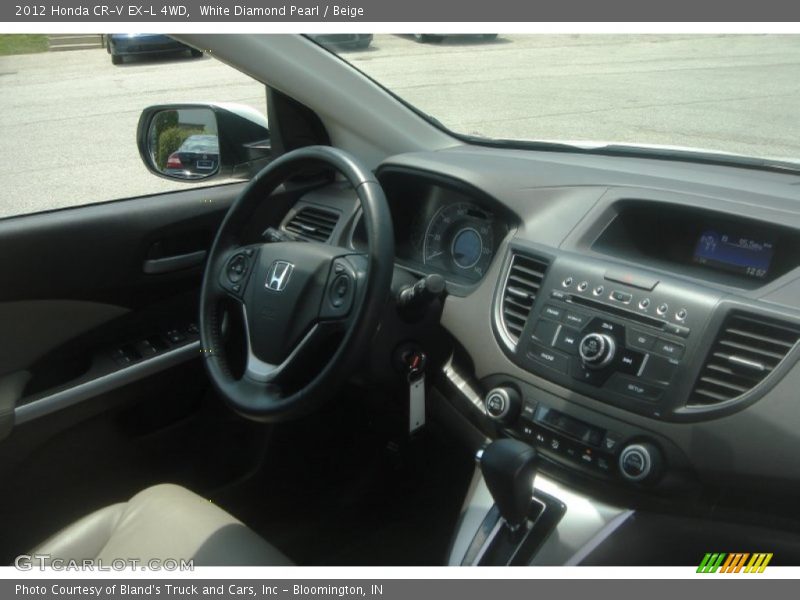 White Diamond Pearl / Beige 2012 Honda CR-V EX-L 4WD