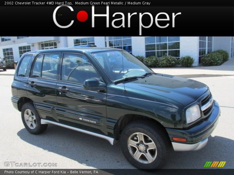 Medium Green Pearl Metallic / Medium Gray 2002 Chevrolet Tracker 4WD Hard Top
