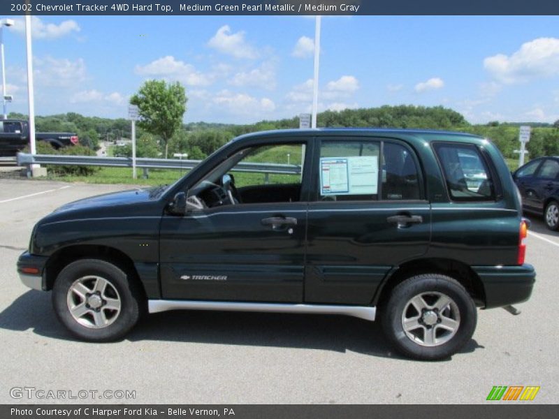 Medium Green Pearl Metallic / Medium Gray 2002 Chevrolet Tracker 4WD Hard Top