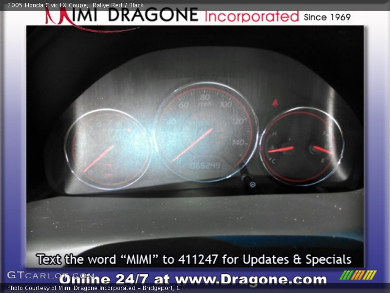 Rallye Red / Black 2005 Honda Civic LX Coupe