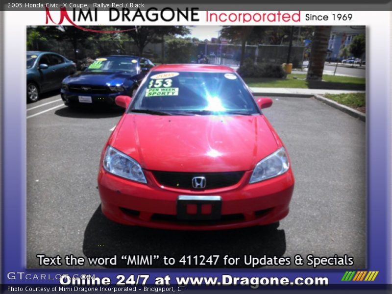 Rallye Red / Black 2005 Honda Civic LX Coupe