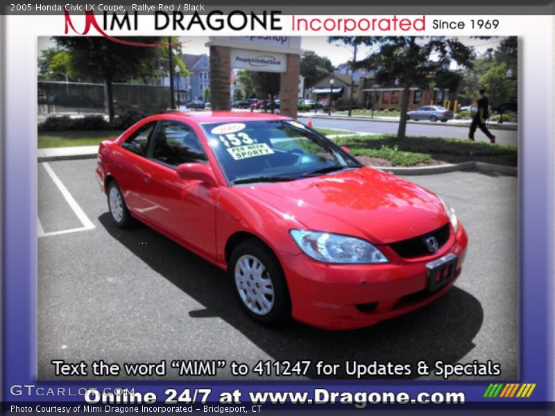 Rallye Red / Black 2005 Honda Civic LX Coupe