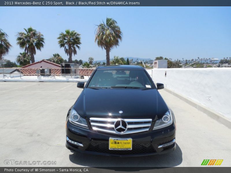 Black / Black/Red Stitch w/DINAMICA Inserts 2013 Mercedes-Benz C 250 Sport