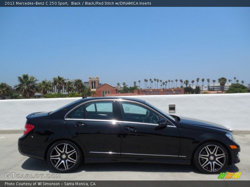 Black / Black/Red Stitch w/DINAMICA Inserts 2013 Mercedes-Benz C 250 Sport